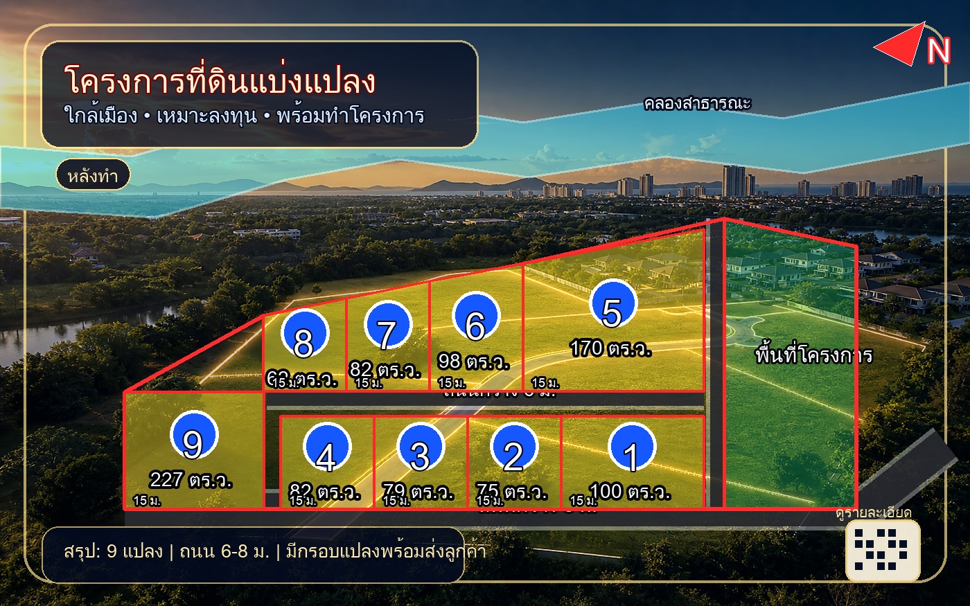 ตัวอย่างภาพขายที่ดินหลังทำ